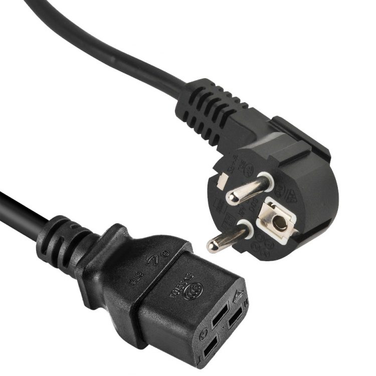 Europe Schuko Plug to IEC 60320 C19 Power Cord, AC Power Cable For Servers and PDU with Custom Length / Color, VDE Approved