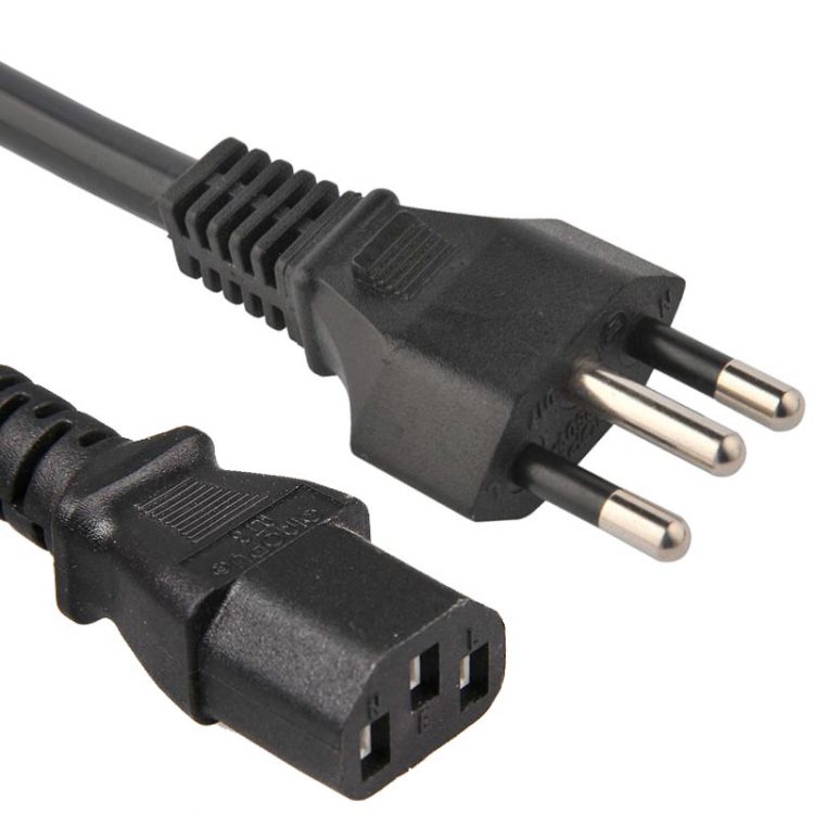 Brazil Plug IEC 60320 C13 Monitor Power Cord ( PC Power Cord / Computer Power Cord / AC Power Cable ) in Custom Long , Color