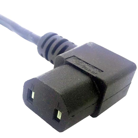 IEC 60320 C17 Power Cords Right Angle (Left) Receptacle Manufacturer Base Custom Length / Color AC Power Cable