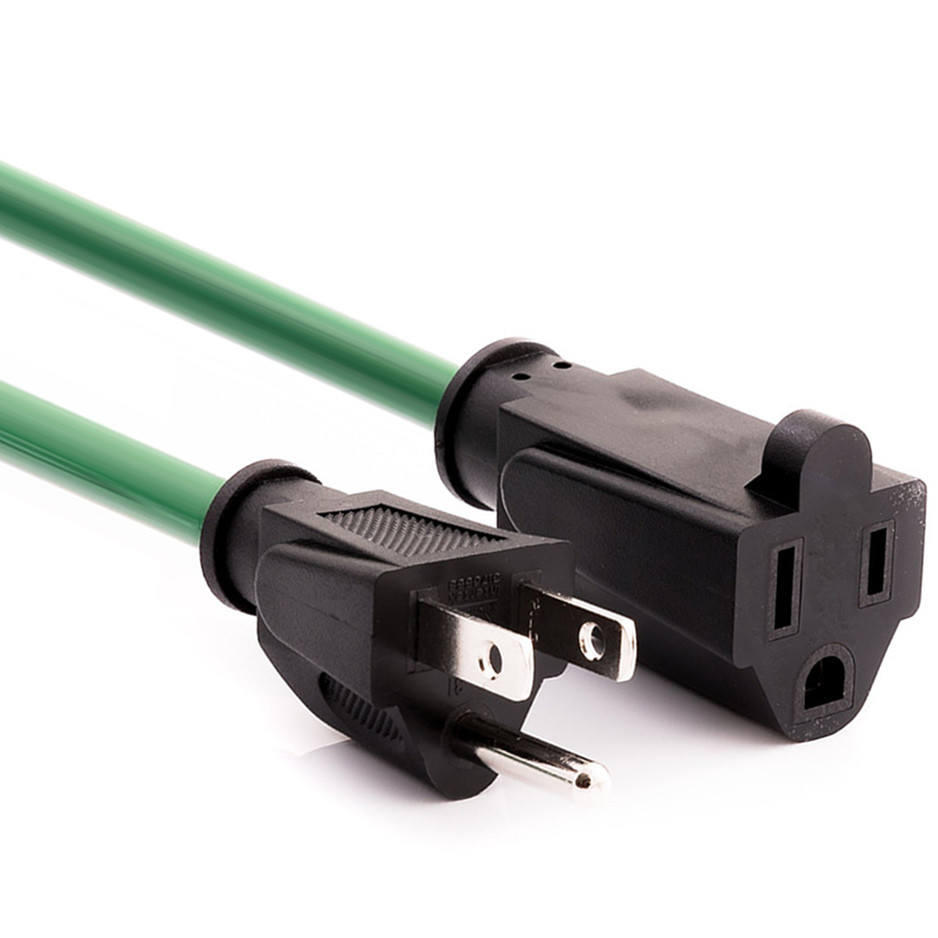 Manufacturer Base Outdoor Extension Cord NEMA 5-15 15A 125V Custom length, Color Power Cable, UL Listed