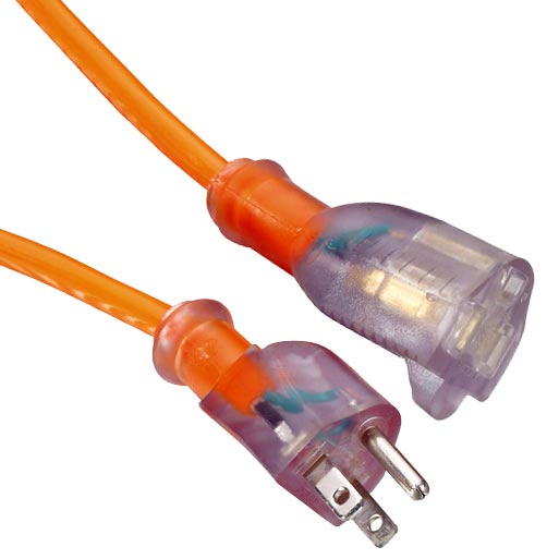 Manufacturer Outdoor Extension Cord with Lighted End Custom length, Color, UL Listed