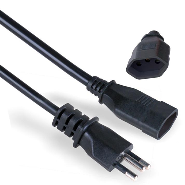 Brazil Extension Cords NBR 14136 20A Heavy Duty UC 2P+T Male Female AC Extension Cable with Custom Long Power Cords