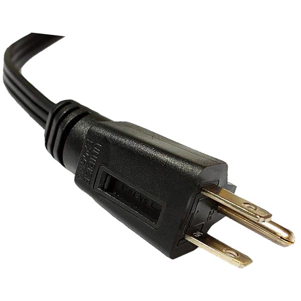 Power Cord NEMA 5-15P 5 Amp Fuse Plug AC Power Cable Custom Length / Color,UL Listed