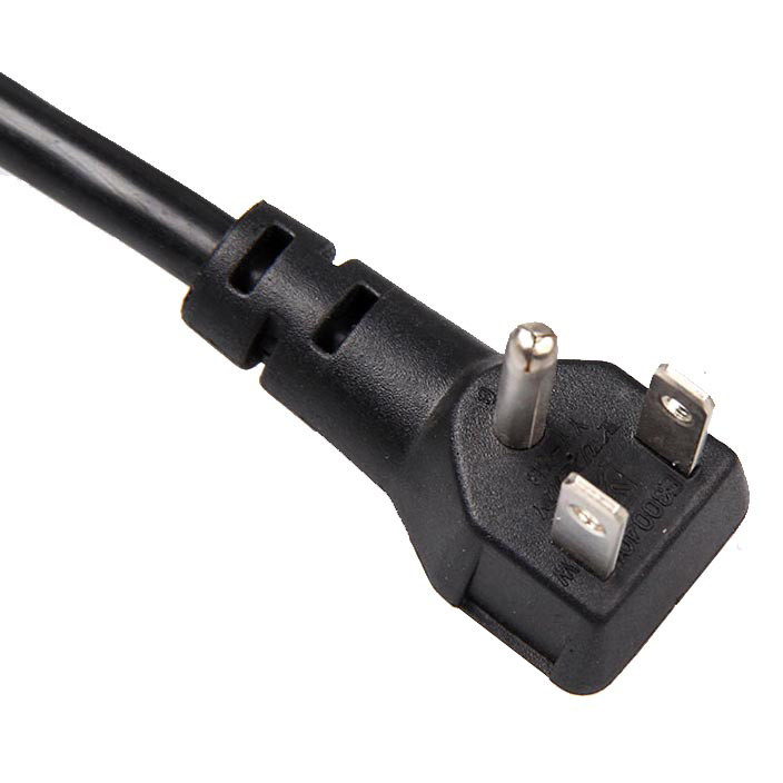 Power Supply Cord America NEMA 5-15 2 Pole 3 Wire Grounded Angle Plug AC Power Cable, Custom Long, UL Listed