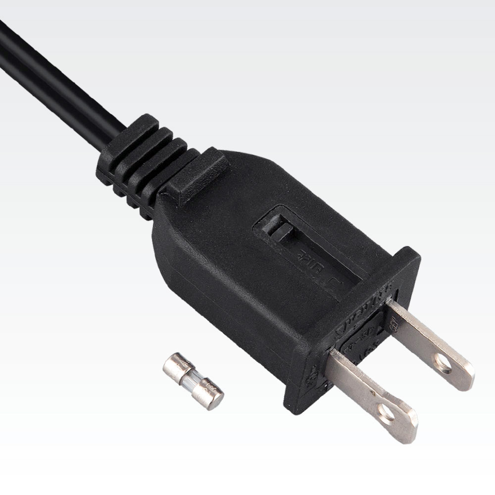 USA Power Cord NEMA 1-15P 5 Amp Fuse Plug AC Power Supply Cords Custom Length / Color,UL Listed