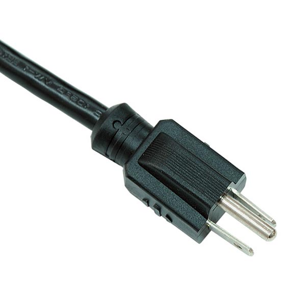 AC Power Cord NEMA 5-15 Plug Straight Grounded Custom Long, Color Power Cable, UL Listed