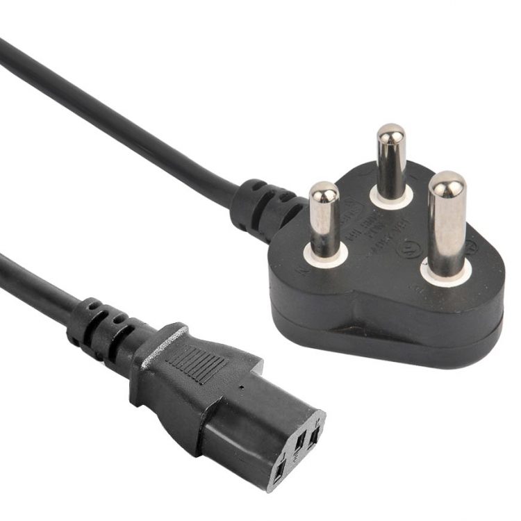 South Africa Plug IEC 60320 C13 Monitor Power Cord ( PC Power Cord / Computer Power Cord / AC Power Cable ) in Custom Long