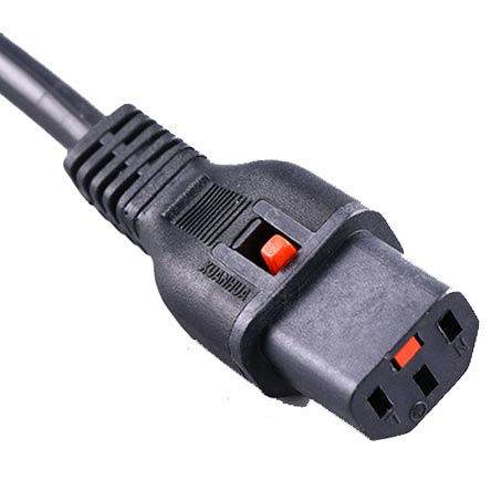 IEC 60320 C13 Power Cords Self Locking IEC-Lock Receptacle Custom Length / Color AC Power Cable