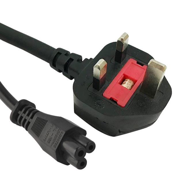 UK Plug IEC 60320 C5 Mickey Mouse Laptop /Notebook/Notepad Adapter , Lead , Mains Clover Type Cloverleaf Power Cable