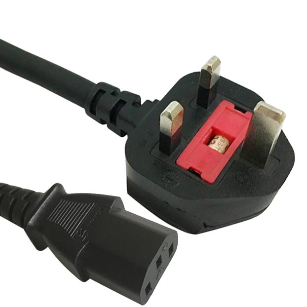 UK Plug IEC 60320 C13 Monitor Power Cord ( PC Power Cord / Computer Power Cord / AC Power Cable ) in Custom Long , Color