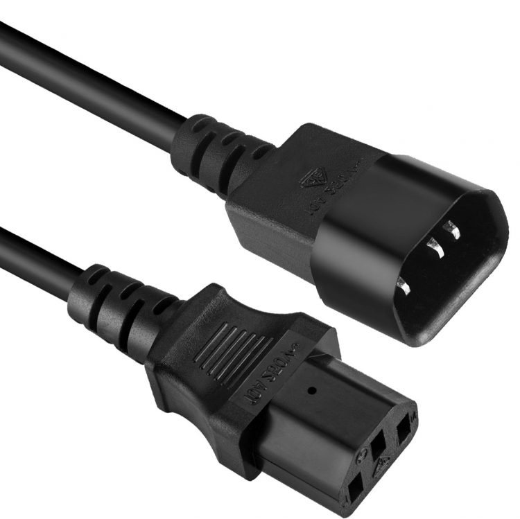 Computer Power Extension Cord IEC-60320-C14 to IEC-320-C13 Power Extension Cable in Custom Long , Color
